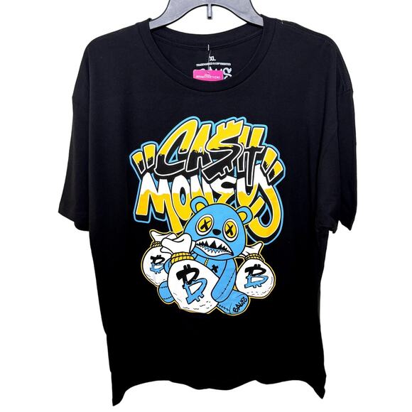 **NWT** BAWS MEN'S BLACK/BLUE/YELLOW CREW NECK SHORT SLEEVE T-SHIRT SIZE XL - Picture 1 of 7